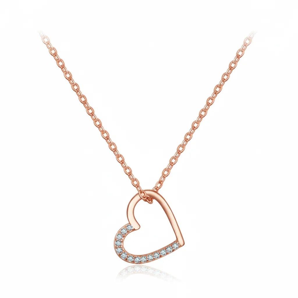 925 Sterling Silver Connected Hearts Choker Necklace
