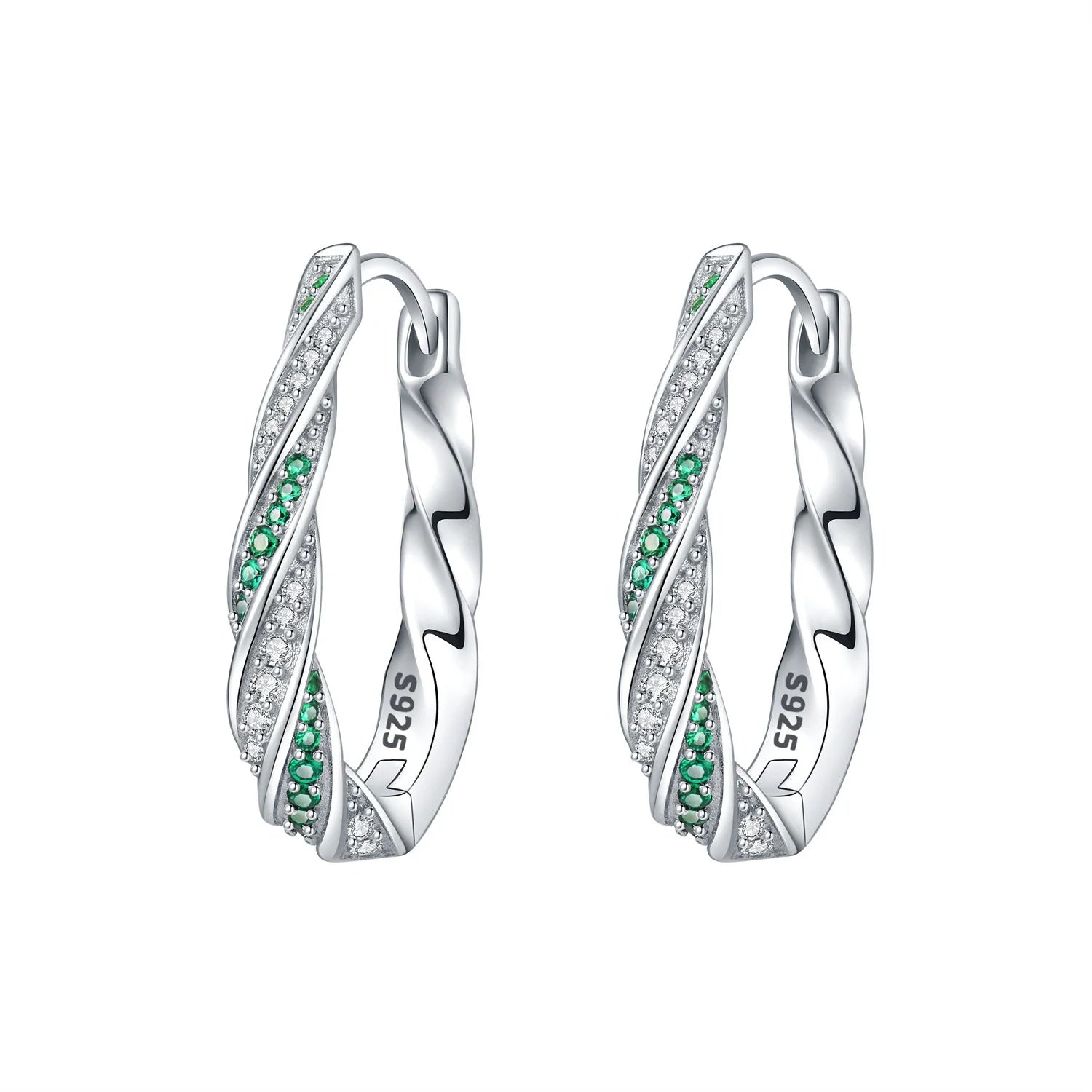925 Sterling Silver Colorful Wavy Earrings