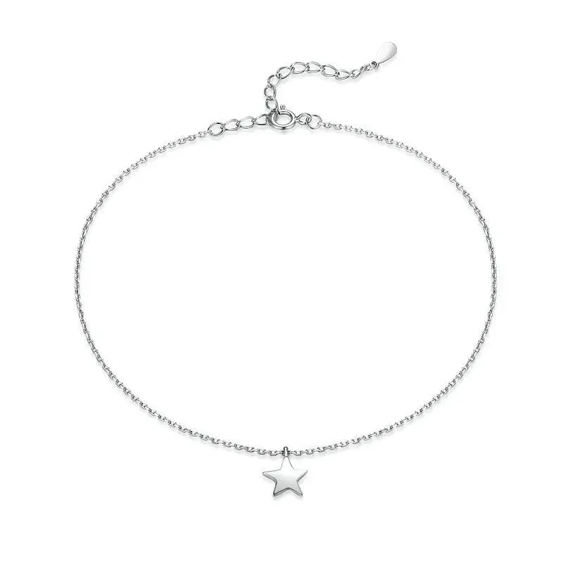 925 Sterling Silver Beaded Link Anklet