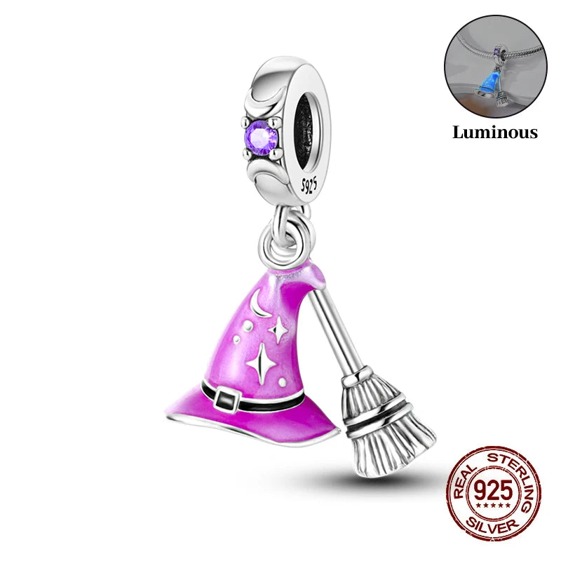 925 Sterling Silver Halloween Luminous Charm Bead