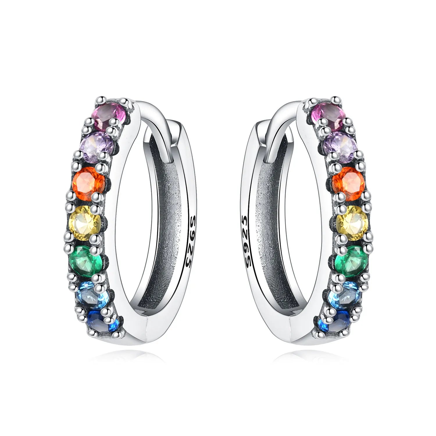 925 Sterling Silver Colorful Wavy Earrings