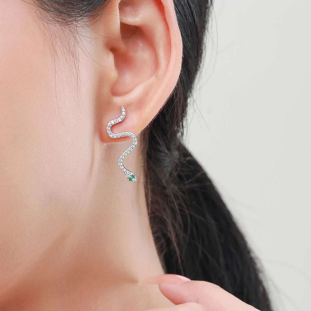 925 Sterling Silver Punk Fashion  Exquisite  Clear CZ Snake Sets