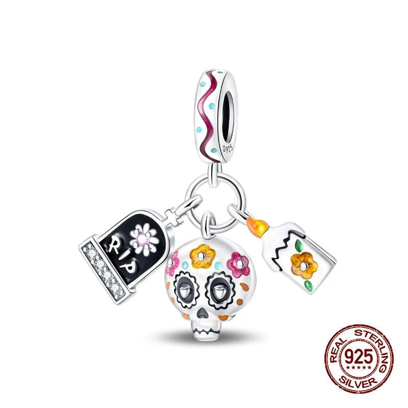 925 Sterling Silver Halloween Luminous Charm Bead