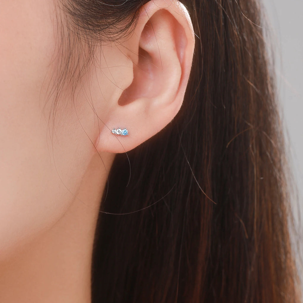 925 Sterling Silver Blue Zirconia Jewelry Set