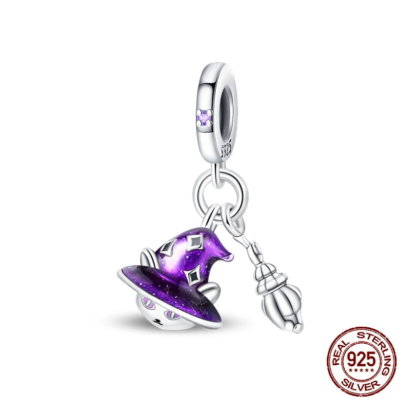 925 Sterling Silver Halloween Luminous Charm Bead