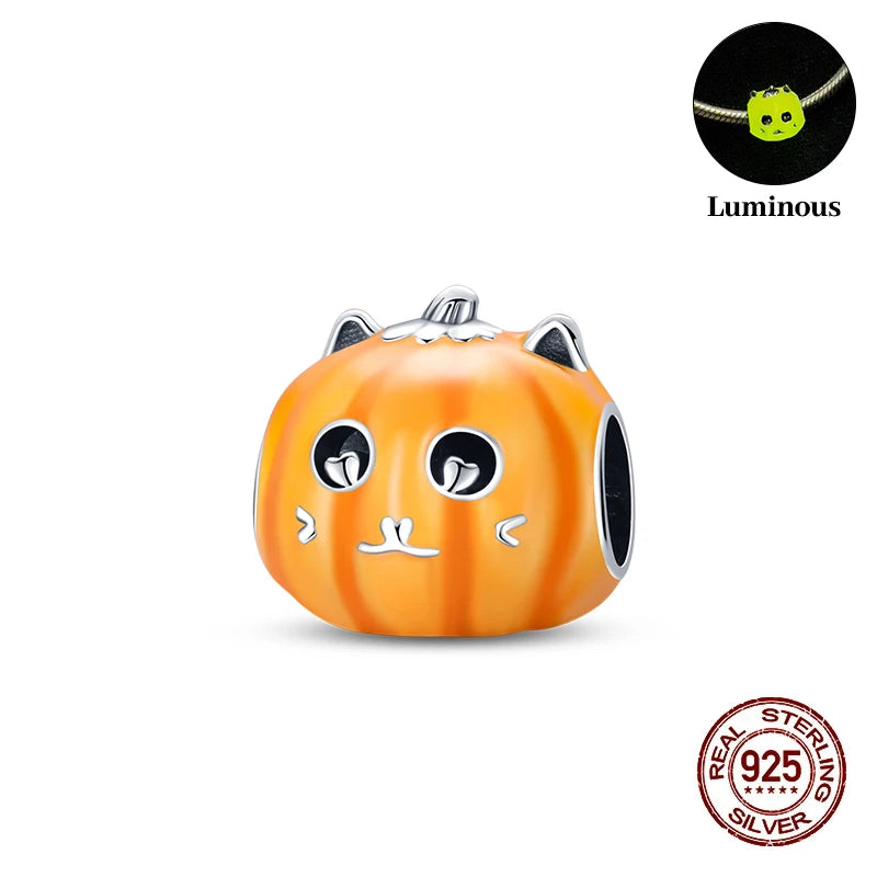 925 Sterling Silver Halloween Luminous Charm Bead