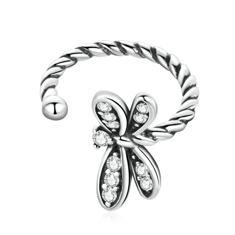 925 Sterling Silver Vintage Dragonfly Ear Cuff