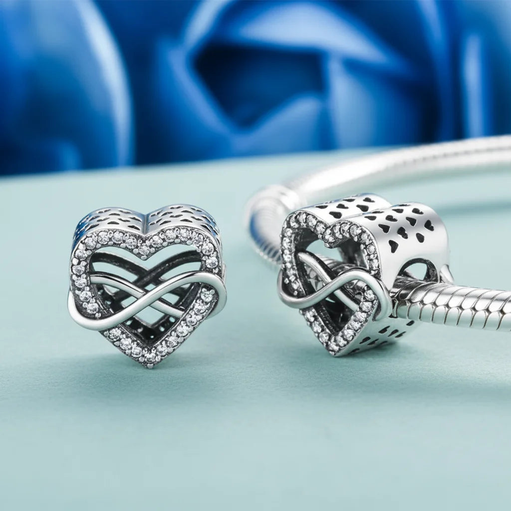 925 Sterling Silver Endless Love Infinity Charm