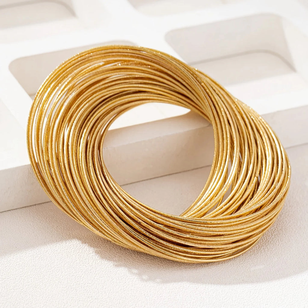14K Gold Plated Layered Woven Bracelet