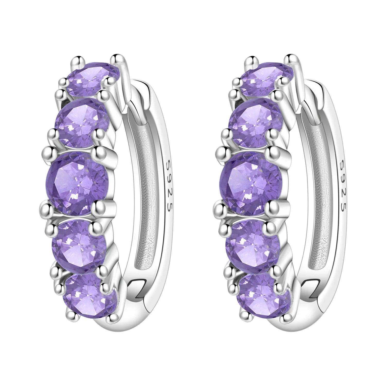 925 Sterling Silver Colorful Wavy Earrings