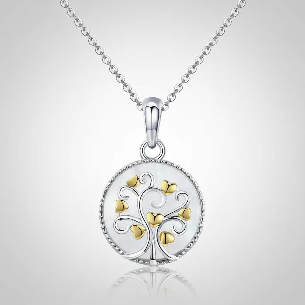 925 Sterling Silver & Gold Tree of Life Necklace