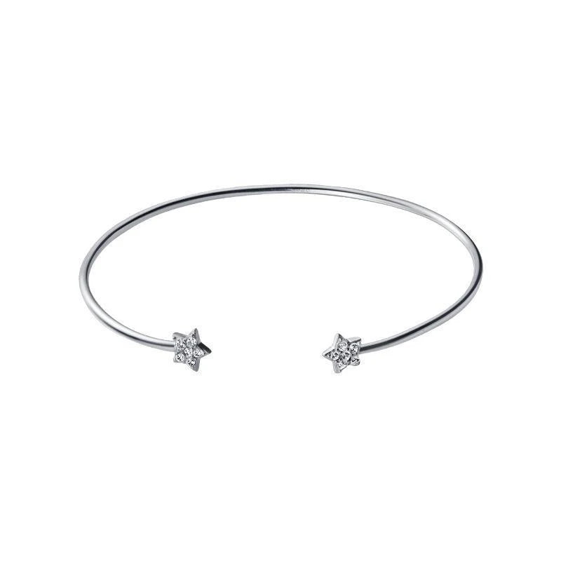 925 Sterling Silver Star Charm Bangle