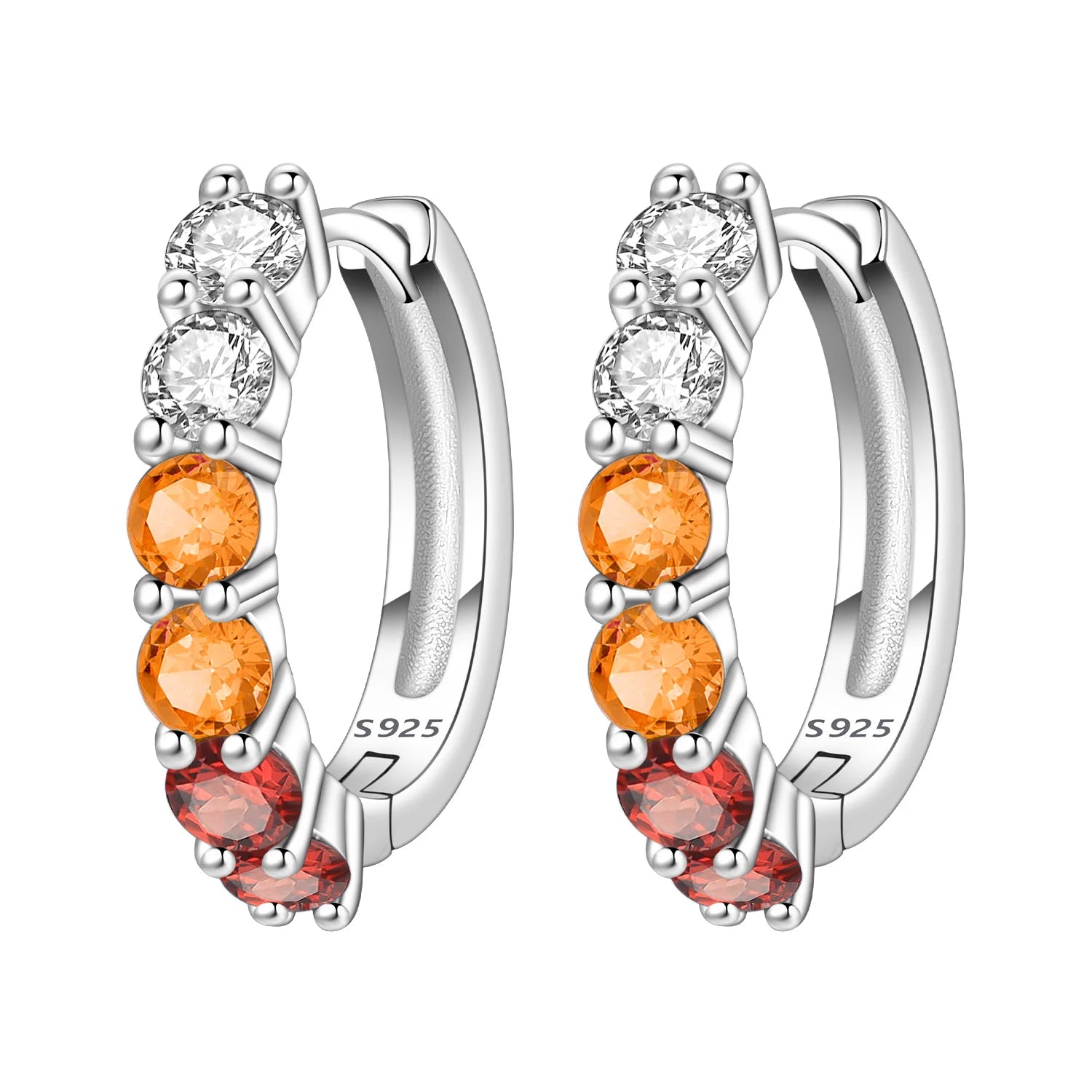 925 Sterling Silver Colorful Wavy Earrings