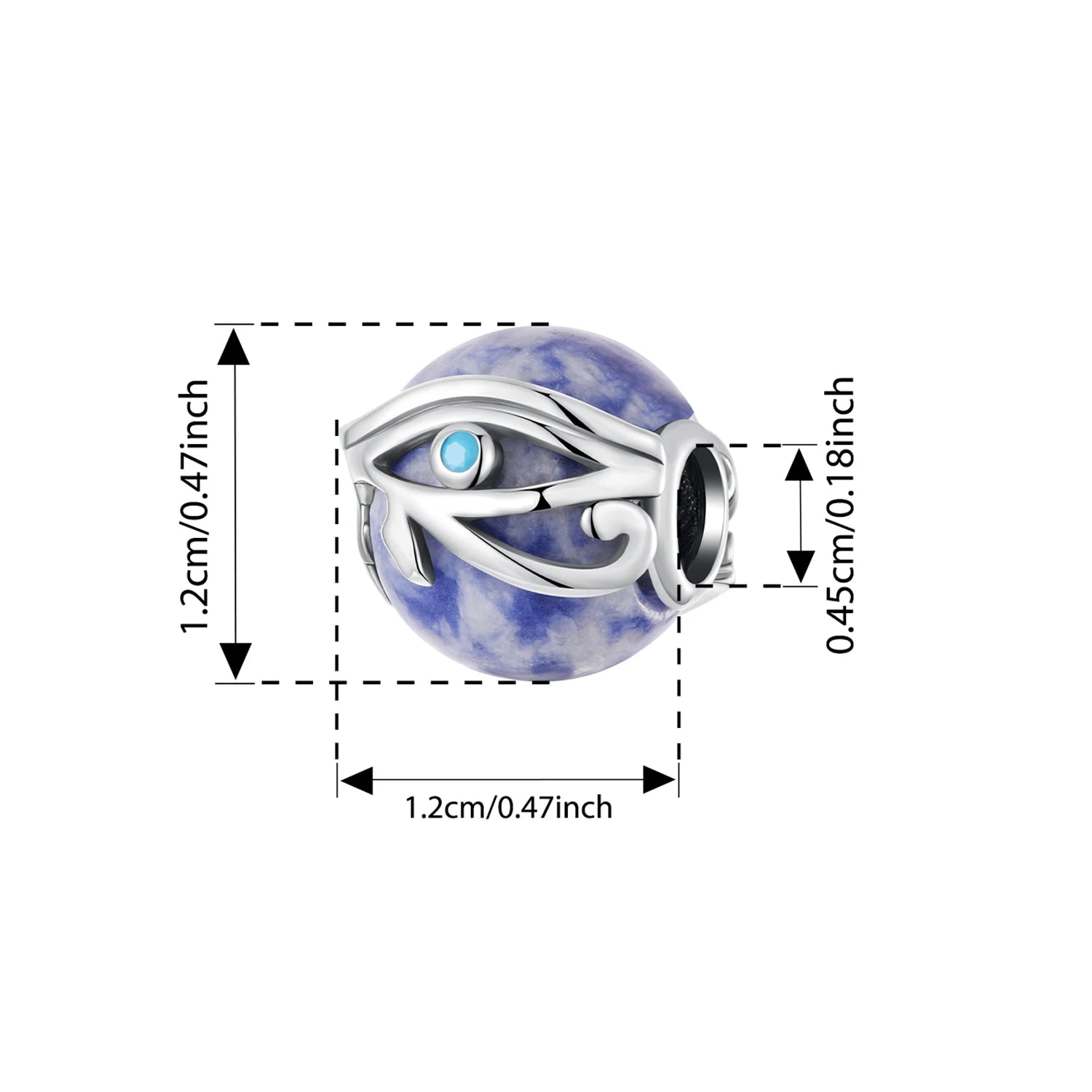 925 Sterling Silver Lucky Amazonite & Amethyst Charm