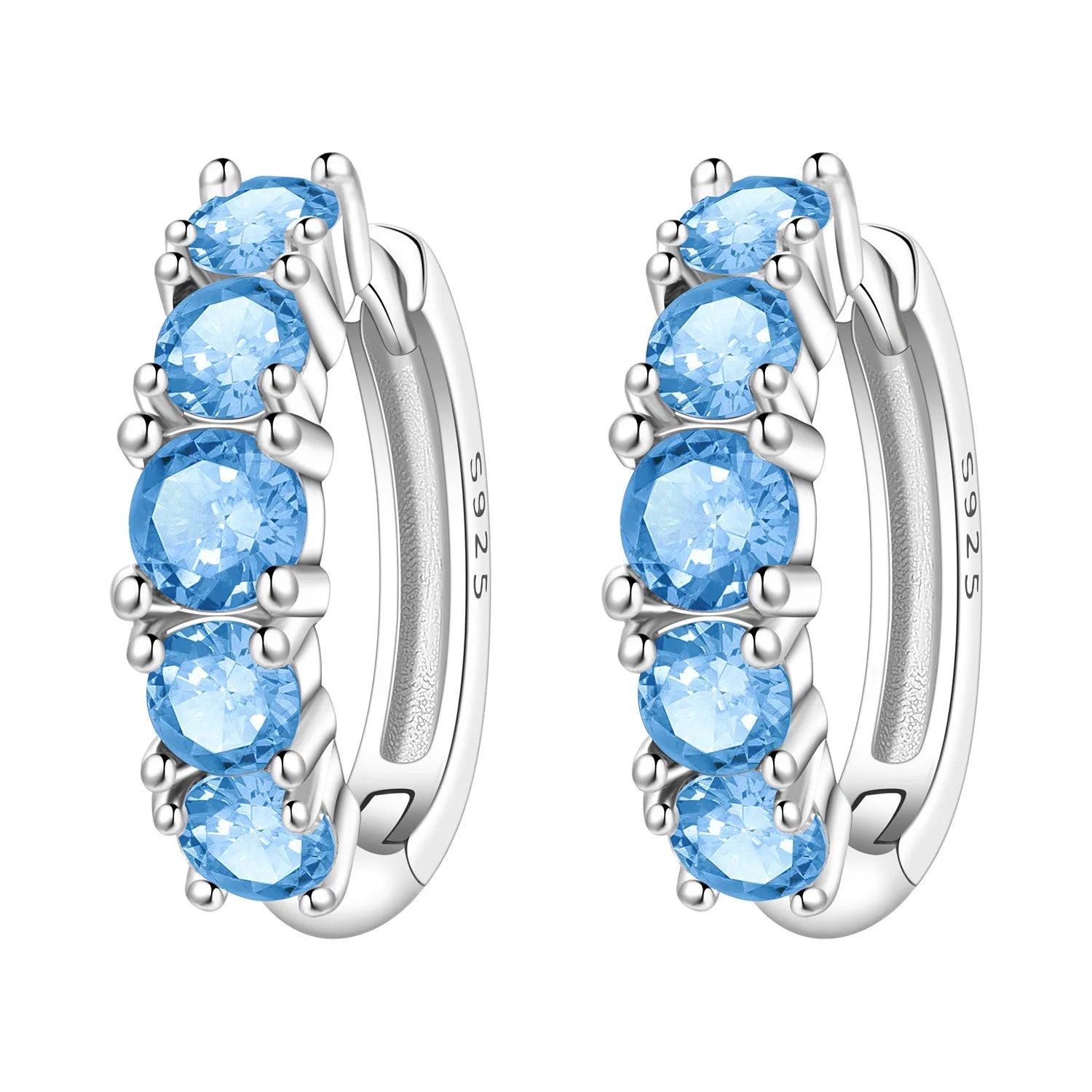 925 Sterling Silver Colorful Wavy Earrings