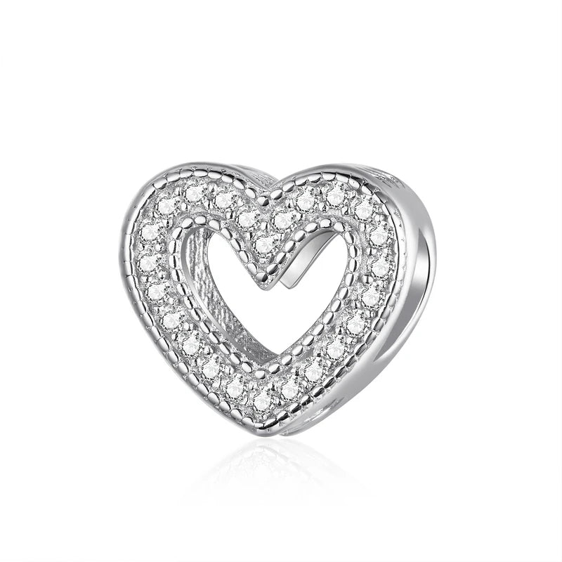 925 Sterling Silver Family Heart Cross Charm