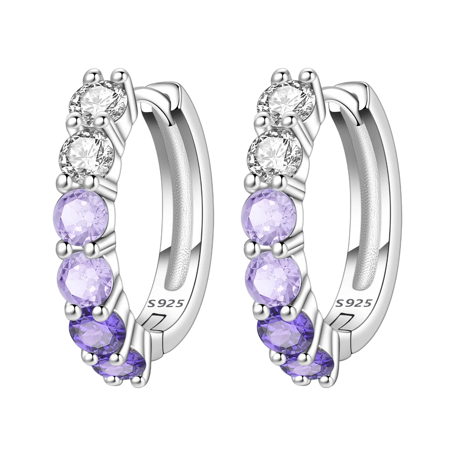 925 Sterling Silver Colorful Wavy Earrings