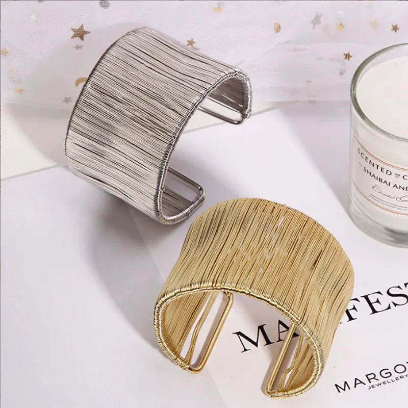 Vintage Punk Geometric Open Cuff Bracelet