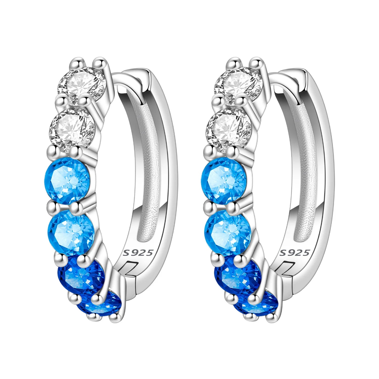 925 Sterling Silver Colorful Wavy Earrings