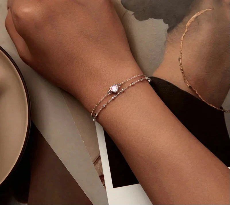 925 Sterling Silver Double Layer Bracelet