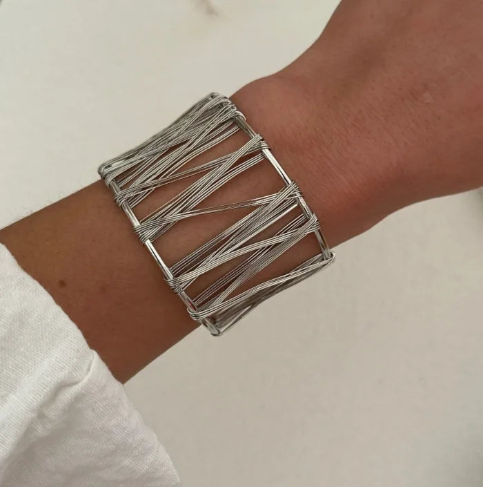 Vintage Punk Geometric Open Cuff Bracelet