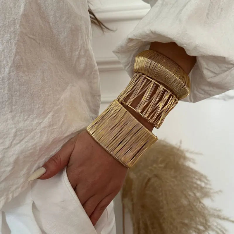 Vintage Punk Geometric Open Cuff Bracelet