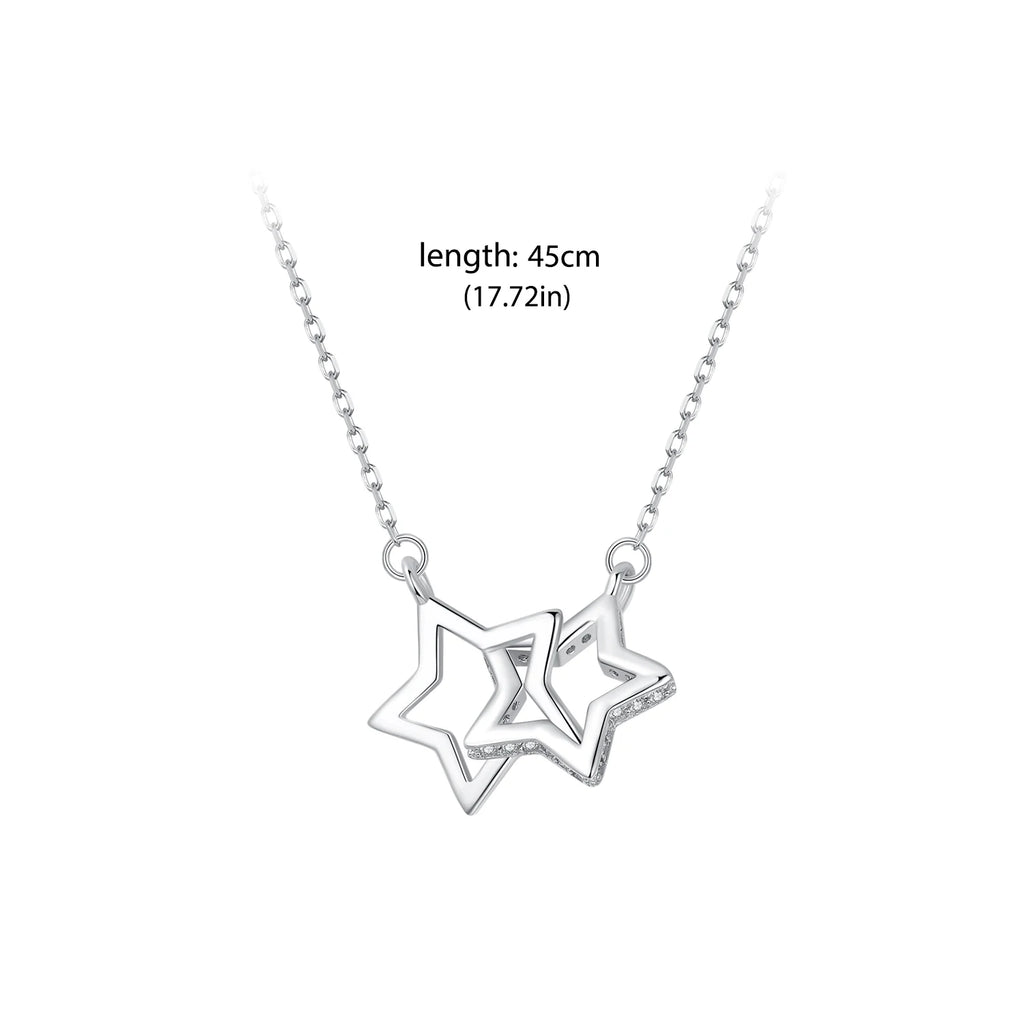 925 Sterling Silver Swinging Starlight Necklace