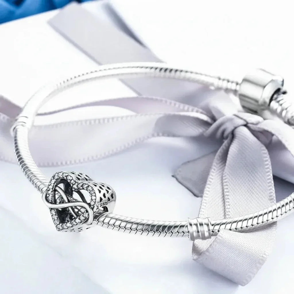 925 Sterling Silver Endless Love Infinity Charm