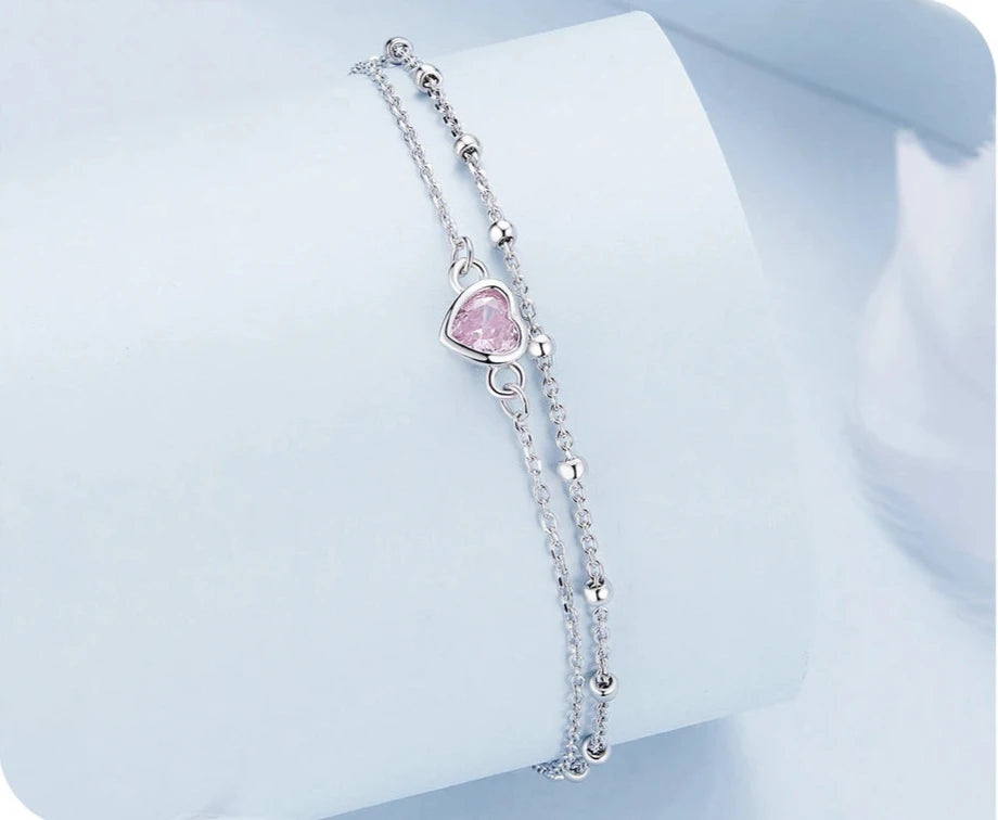 925 Sterling Silver Double Layer Bracelet