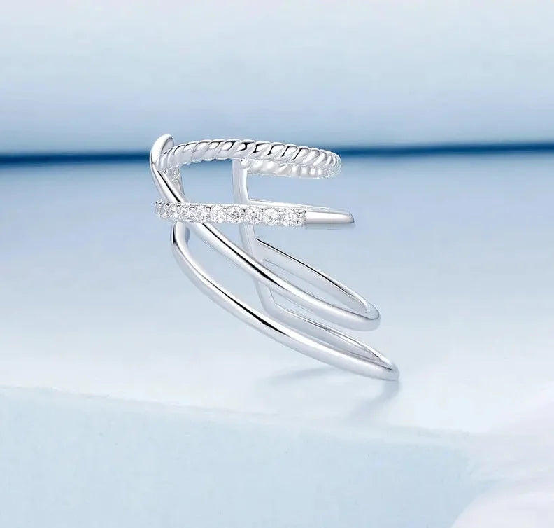 925 Sterling Silver Multi-Layer Ear Cuff