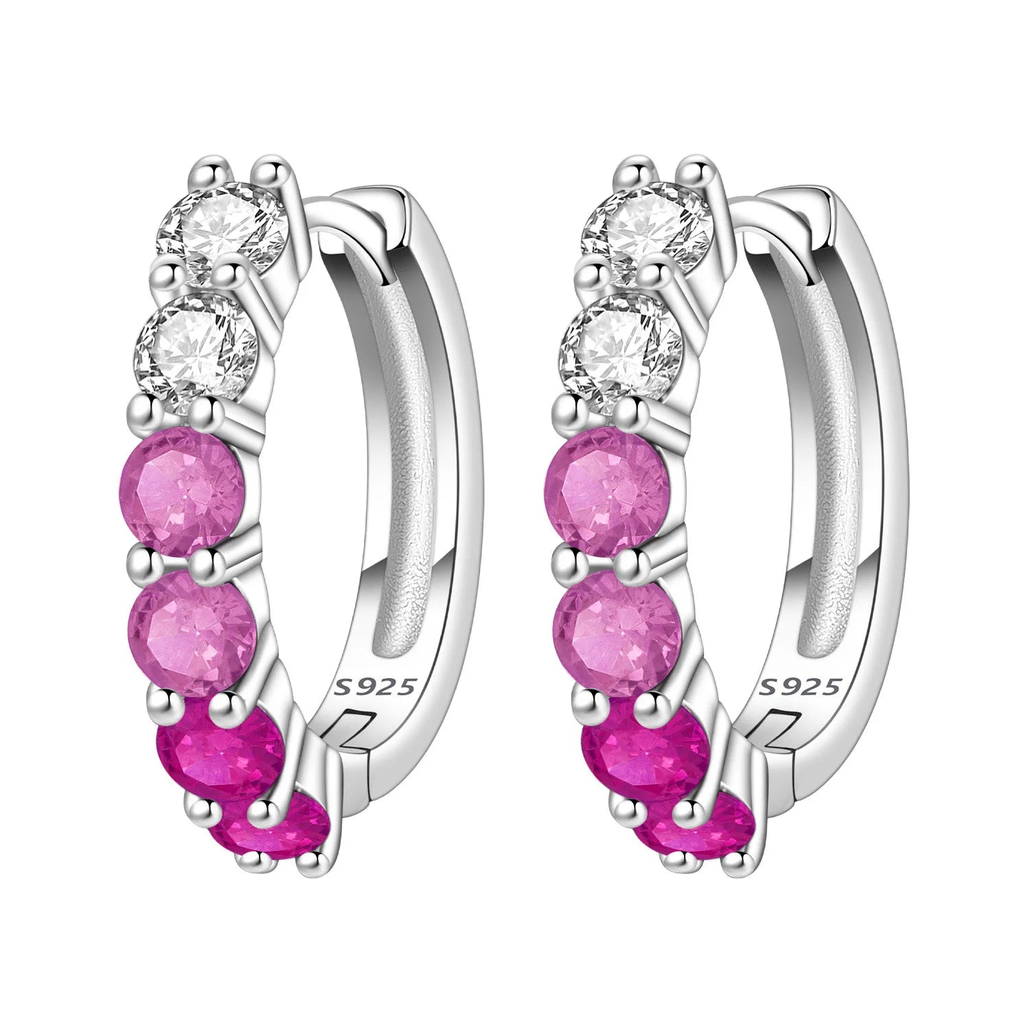 925 Sterling Silver Colorful Wavy Earrings