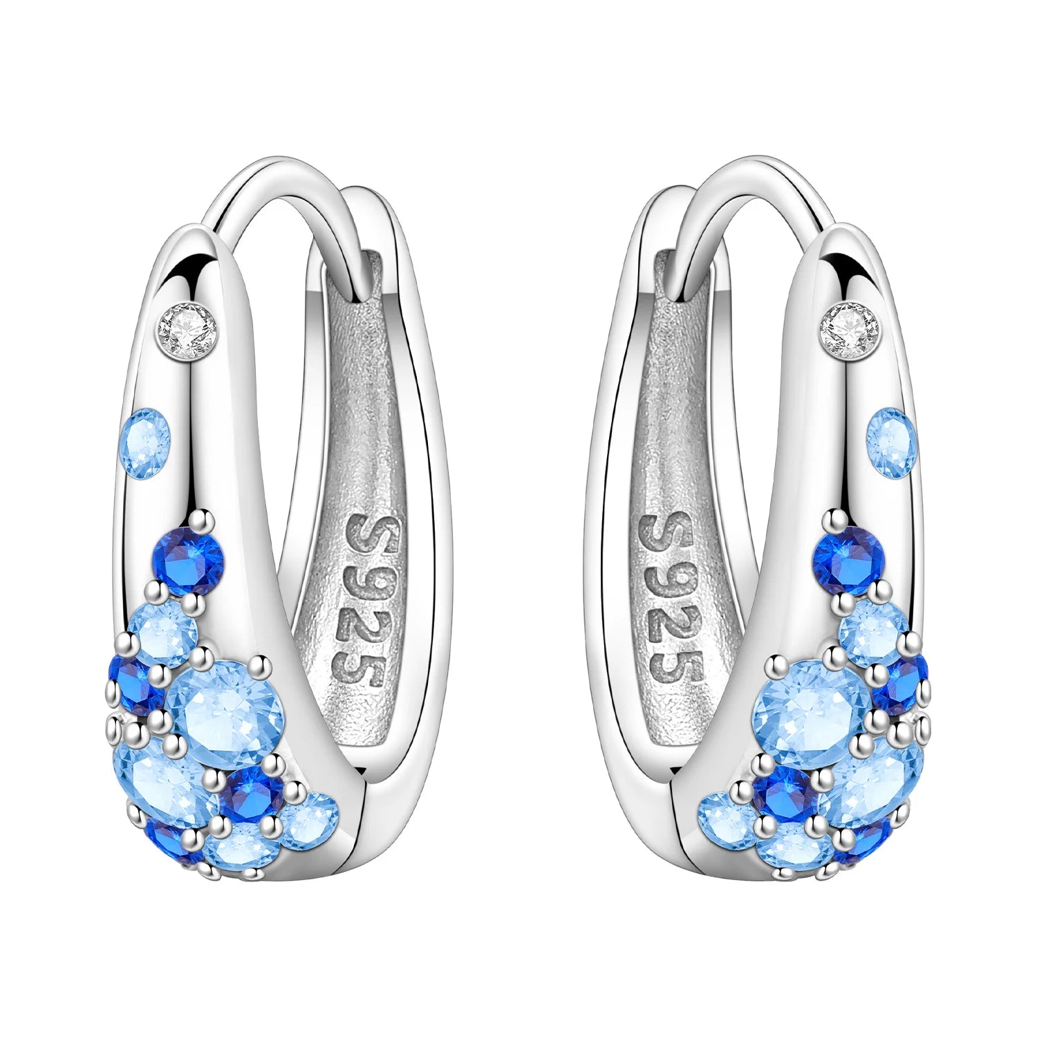 925 Sterling Silver Colorful Wavy Earrings