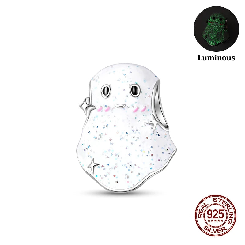 925 Sterling Silver Halloween Luminous Charm Bead