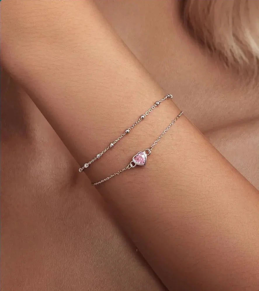 925 Sterling Silver Double Layer Bracelet