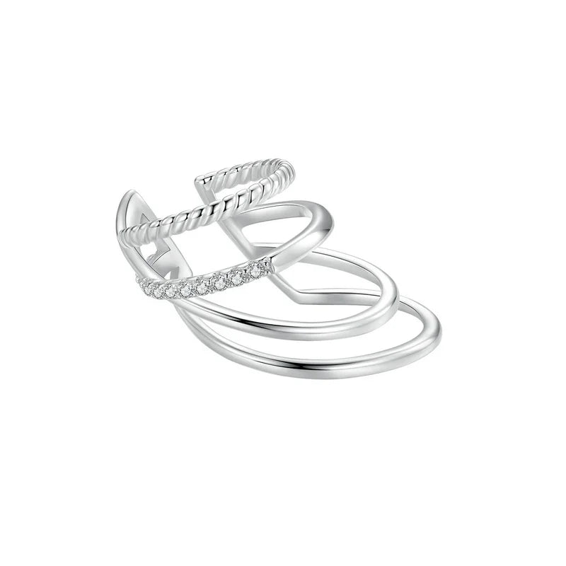 925 Sterling Silver Multi-Layer Ear Cuff