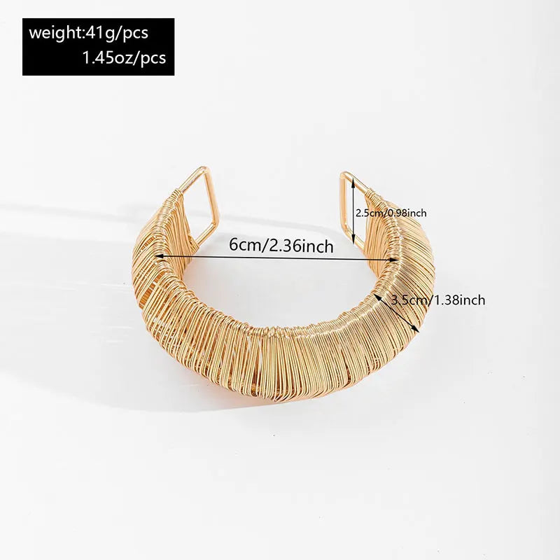 Vintage Punk Geometric Open Cuff Bracelet