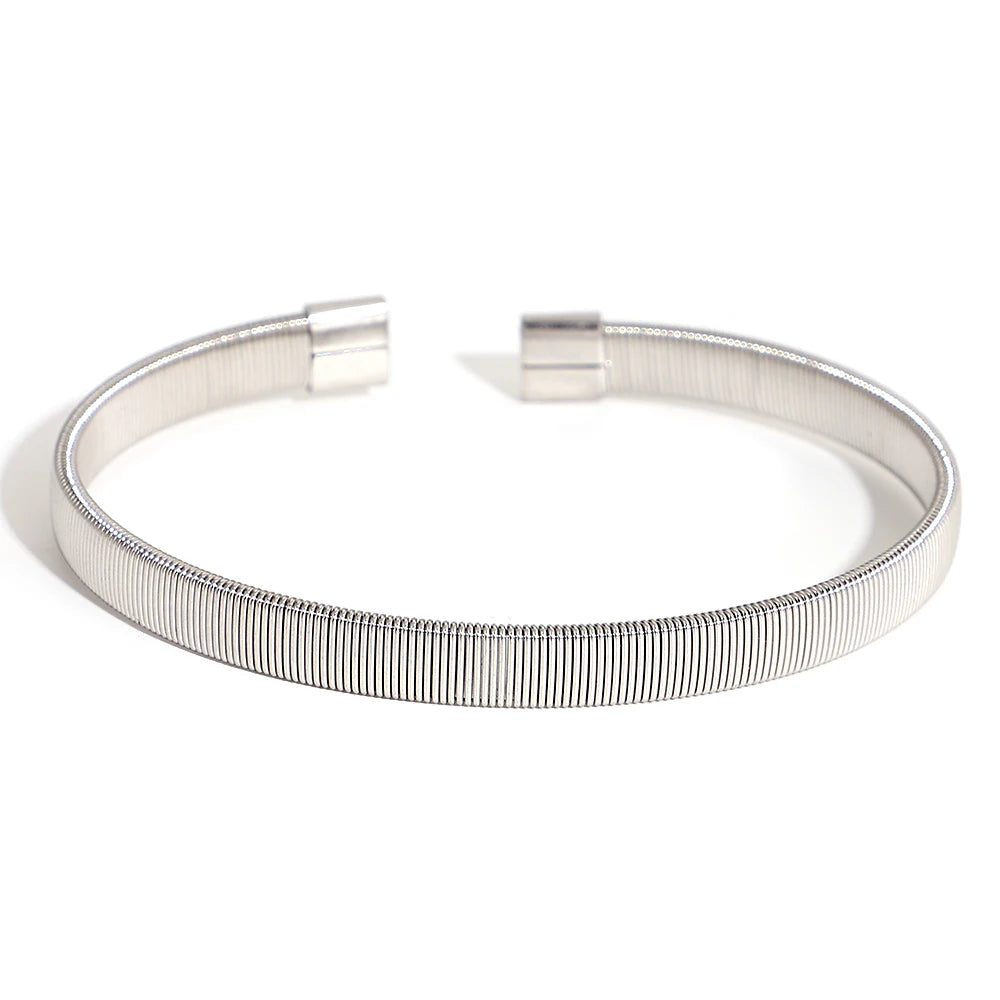 Hand-Woven Twisted Metal Open Bracelet