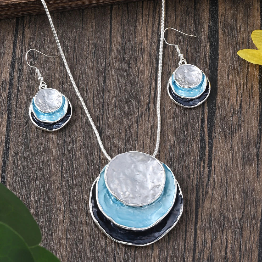 Round Irregular Necklace & Earrings Set