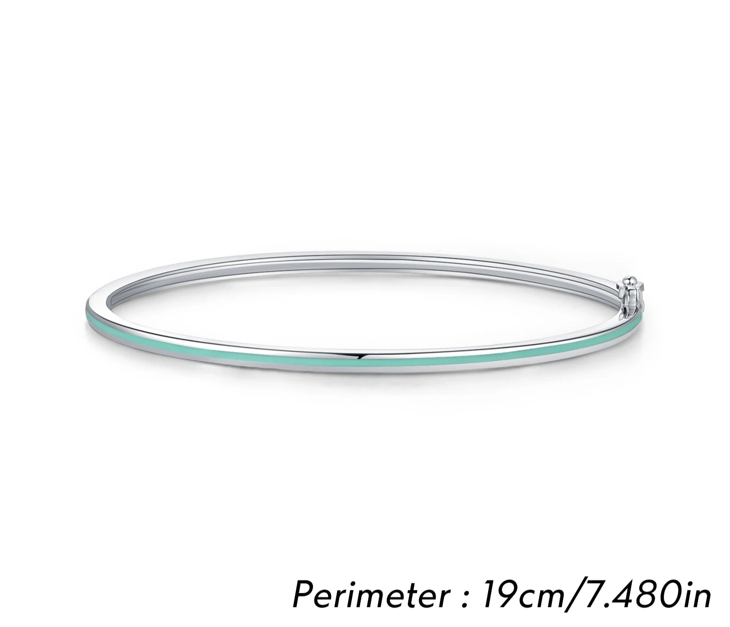 925 Sterling Silver Mint Green Enamel Bangle