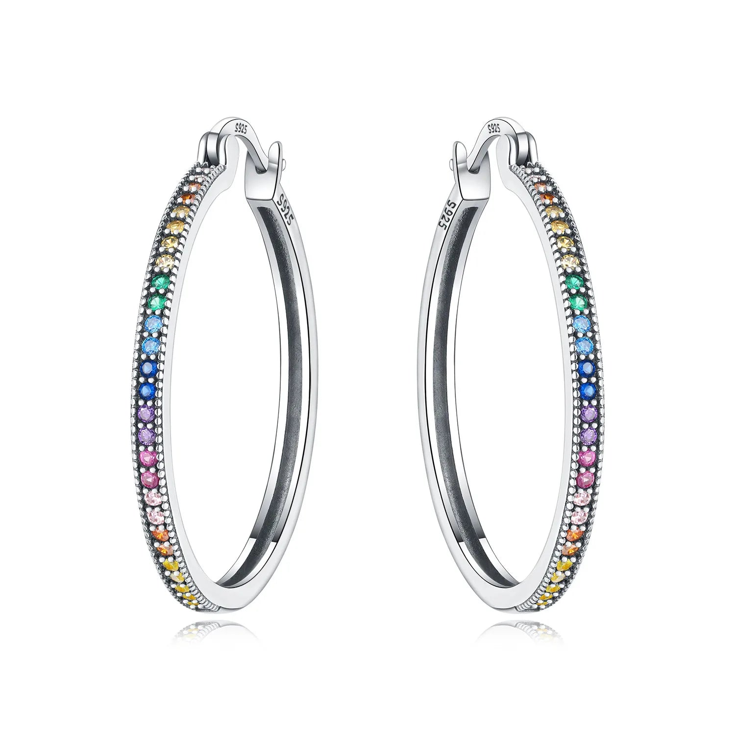 925 Sterling Silver Colorful Wavy Earrings