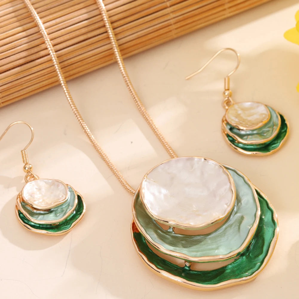 Round Irregular Necklace & Earrings Set