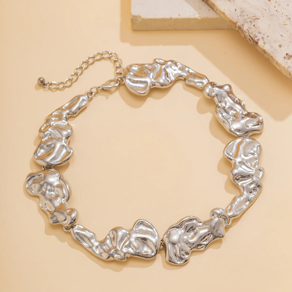 Vintage Punk Irregular Metal Patchwork Choker Necklace