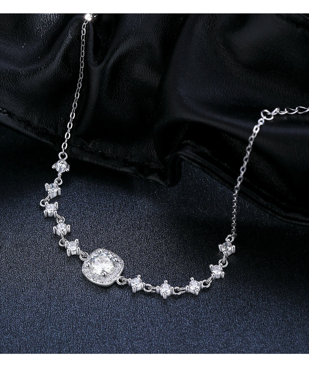 925 Sterling Silver D Color Moissanite Geometric Jewelry Set