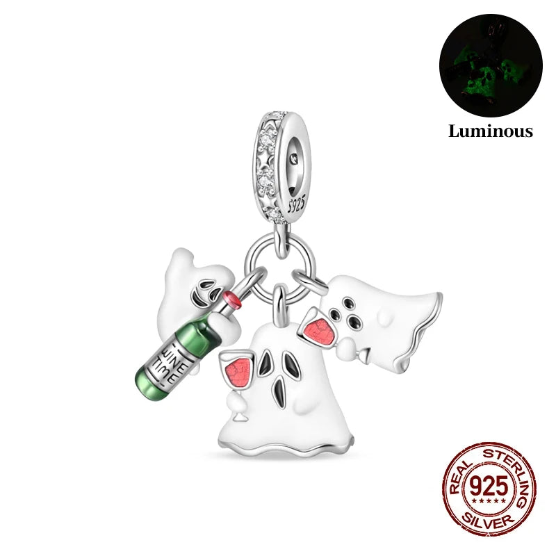 925 Sterling Silver Halloween Luminous Charm Bead