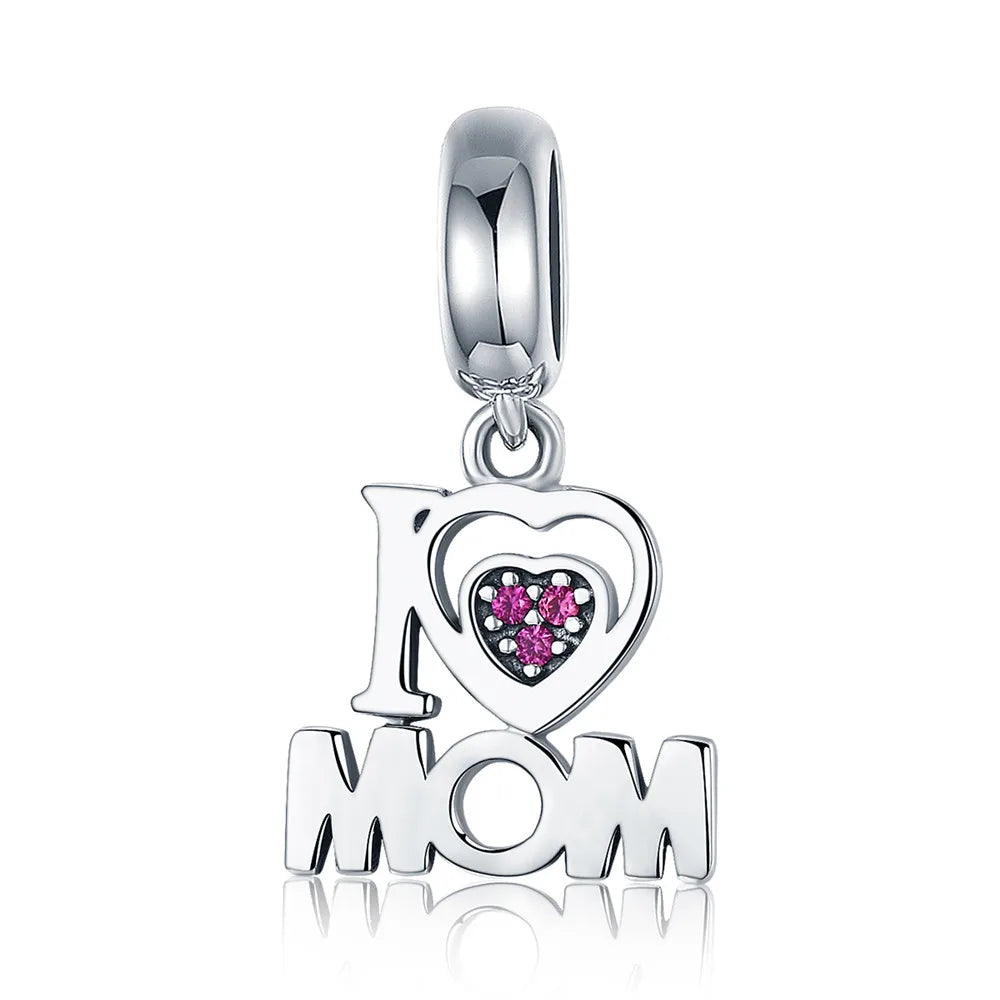 925 Sterling Silver Mother & Daughter Dangle Charm