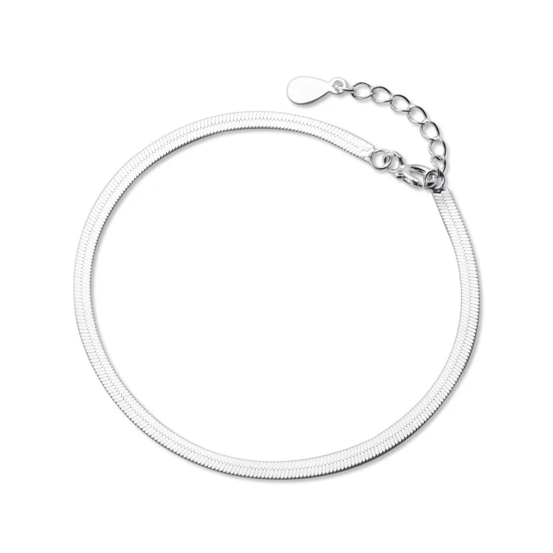 925 Sterling Silver Snake Bone Chain Bracelet