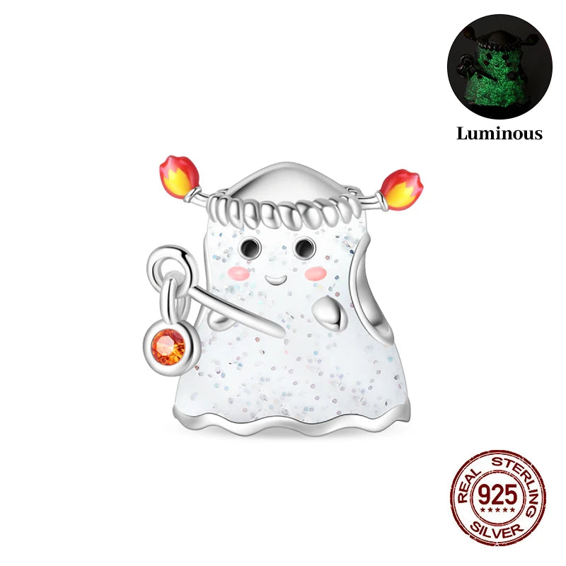 925 Sterling Silver Halloween Luminous Charm Bead