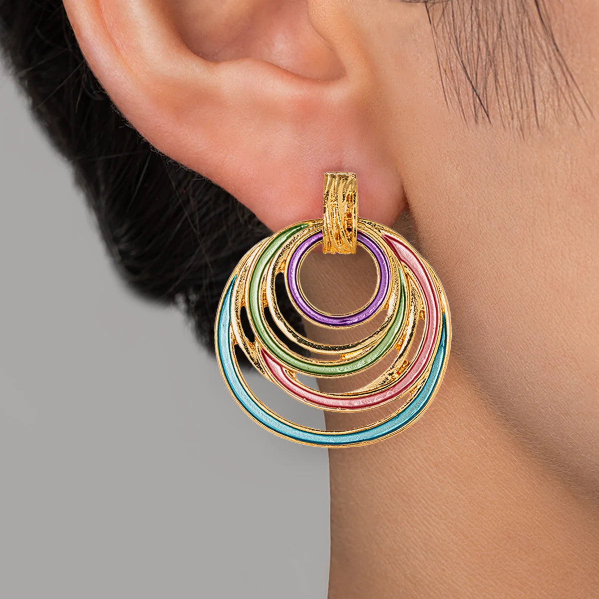 Vintage Ethnic Enamel Necklace & Earrings Set