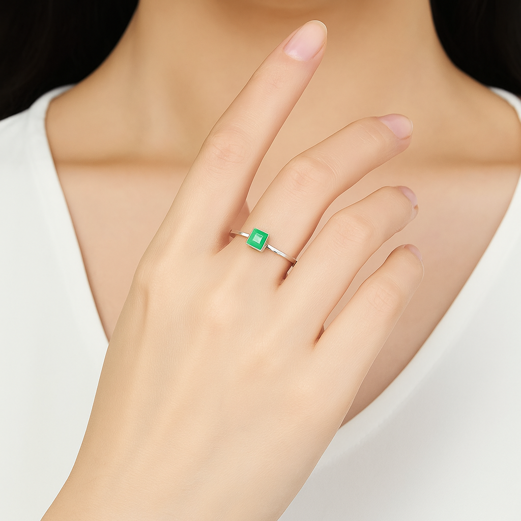 925 Sterling Silver Tourmaline Ring & Necklace Set